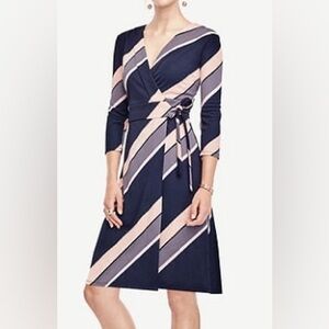 Ann Taylor 3/4 length sleeve wrap dress